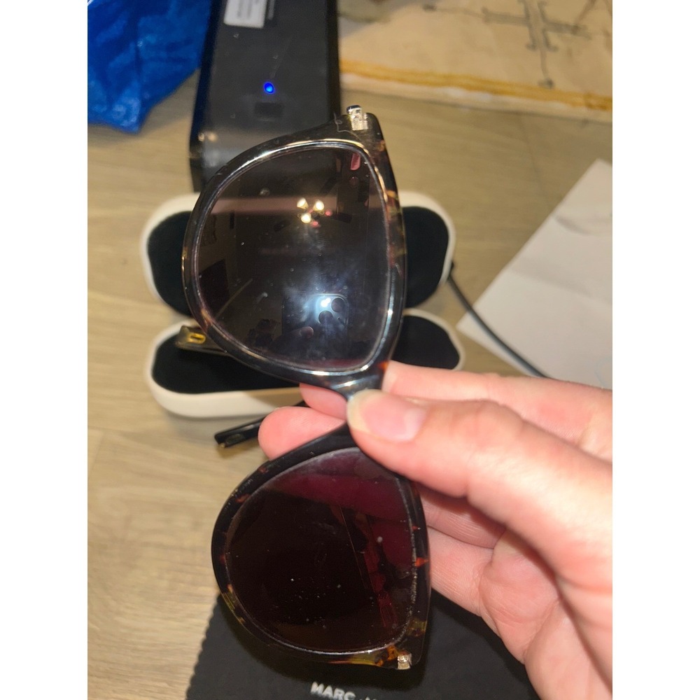 Marc Jacobs Dark Havana Tortoise Cat Eye Sunglasses Case and Cloth Summer - Picture 4 of 10